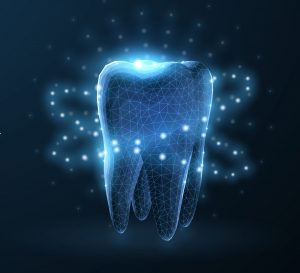 image of a tooth that has lighting effects